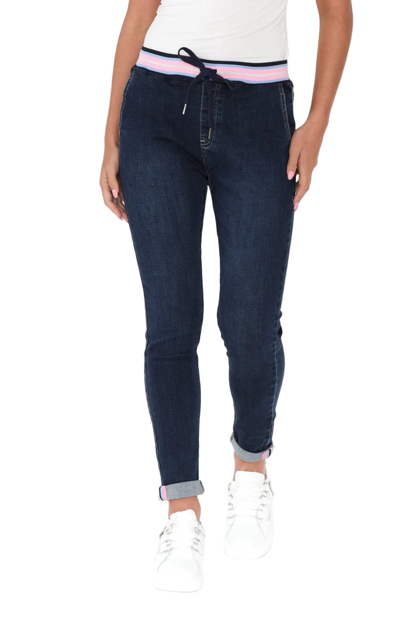 Women’s Indigo Drawstring Denim Jeans