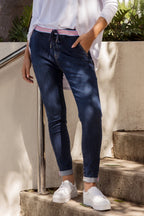 Women’s Indigo Drawstring Denim Jeans