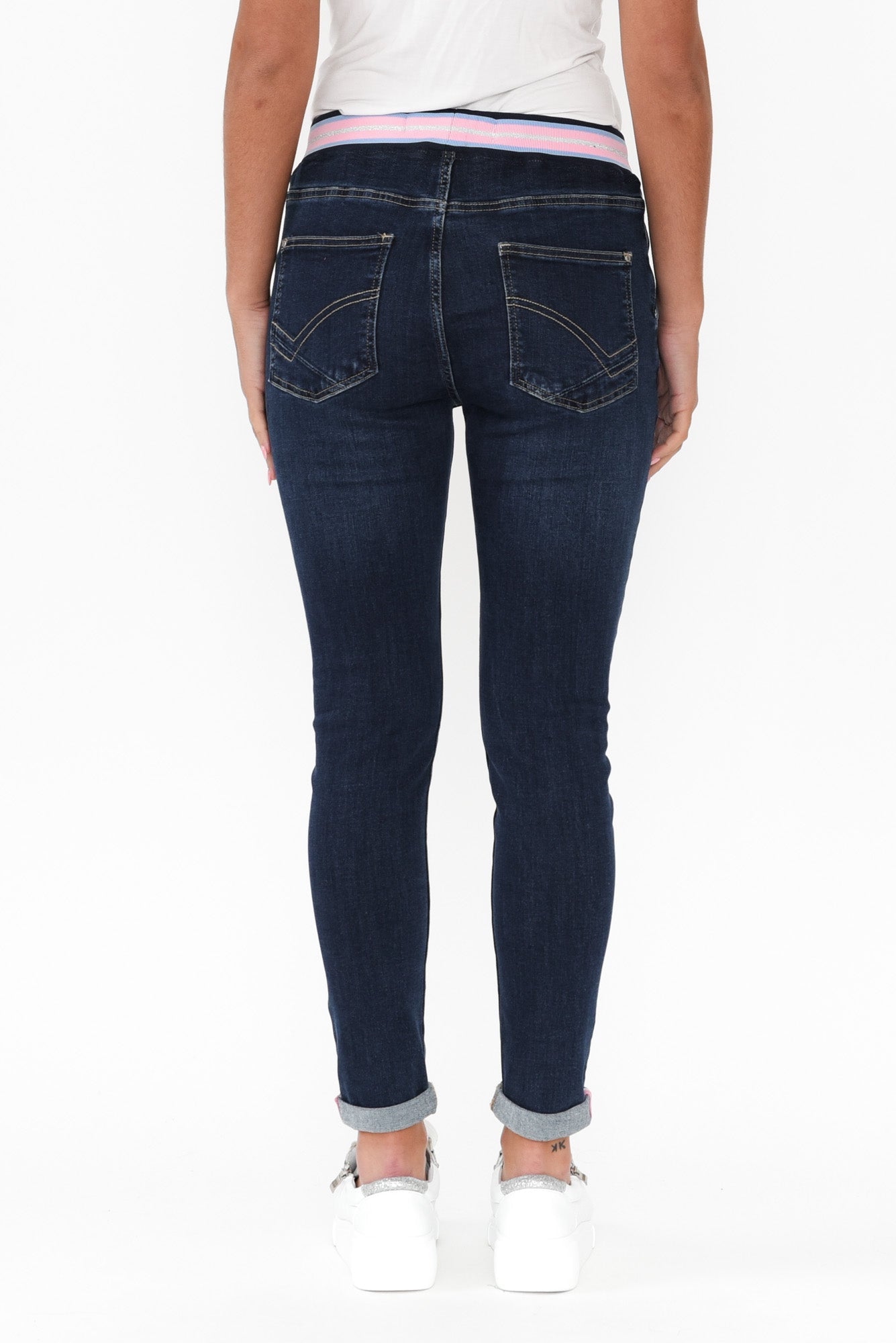 Women’s Indigo Drawstring Denim Jeans