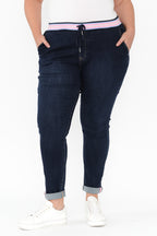 Women’s Indigo Drawstring Denim Jeans