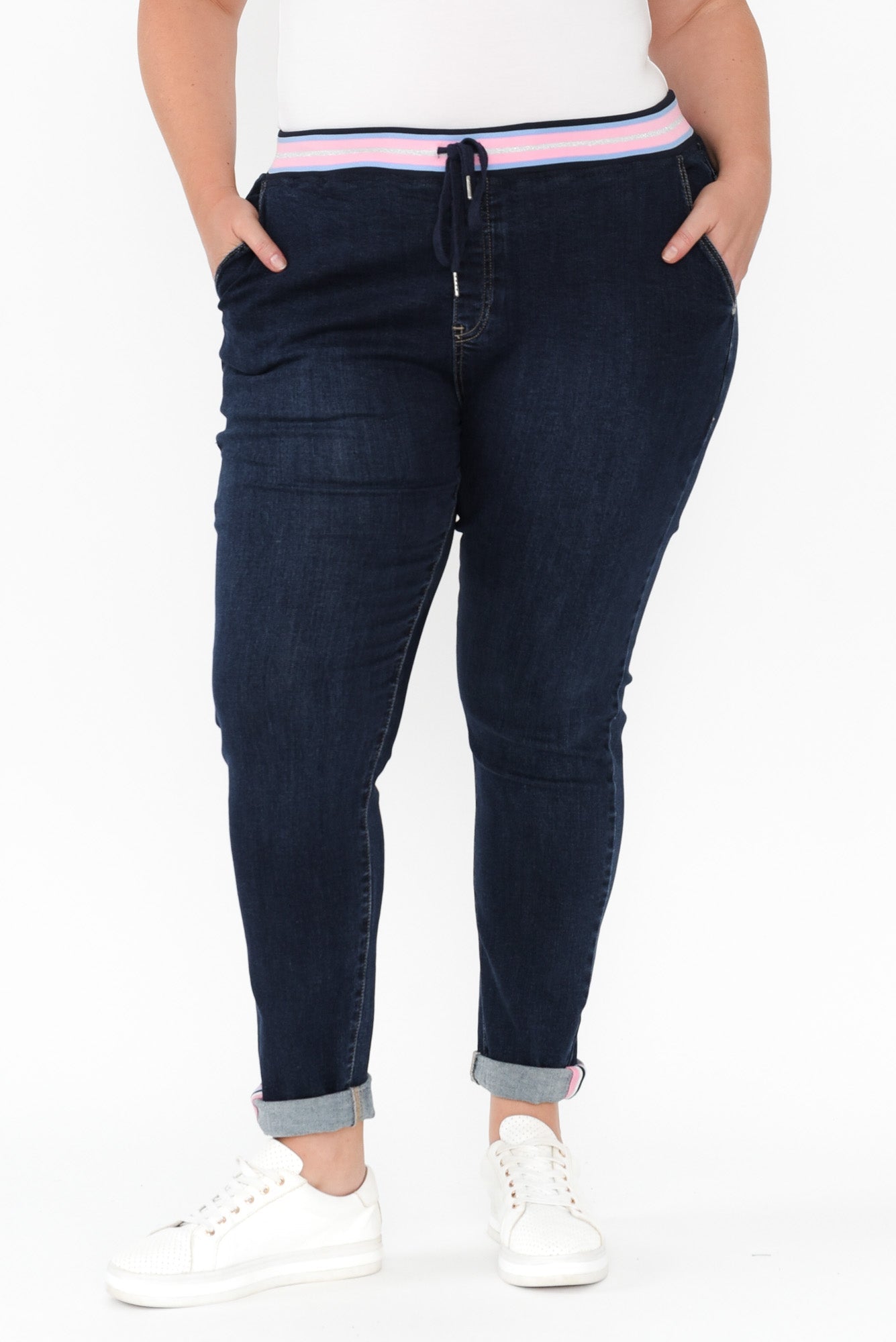 Women’s Indigo Drawstring Denim Jeans