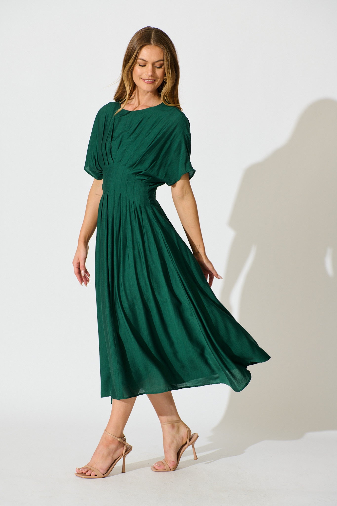 Women’s Maxi Dress with Pleated Waist