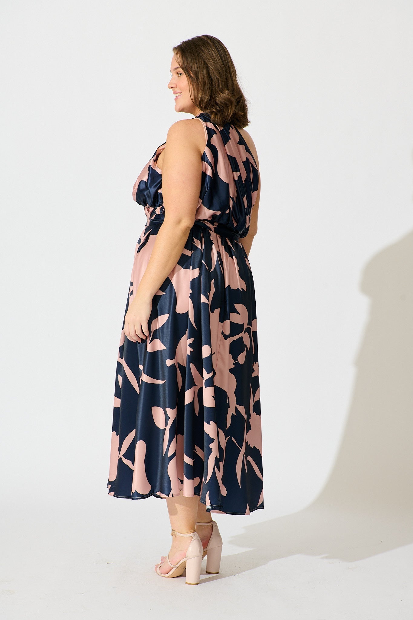 Women’s One Shoulder Printed Midi Dress