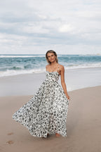 Women’s Pleated Floral Maxi Dress