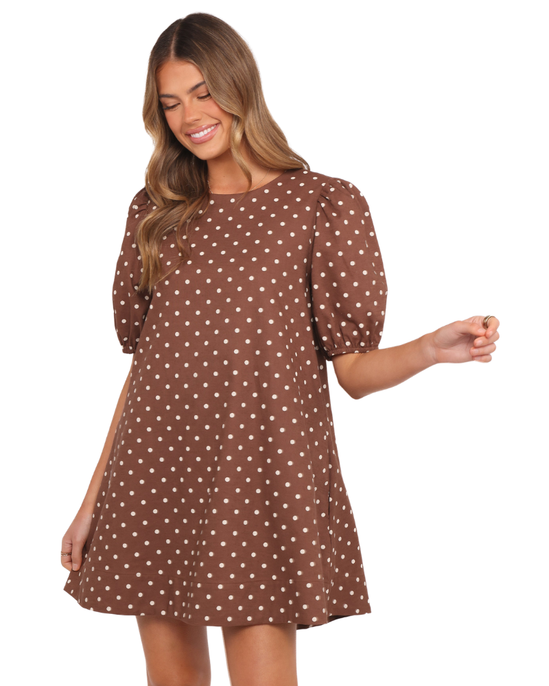 Women’s Polka Dot Puff Sleeve Mini Dress