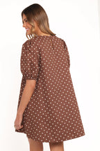 Women’s Polka Dot Puff Sleeve Mini Dress