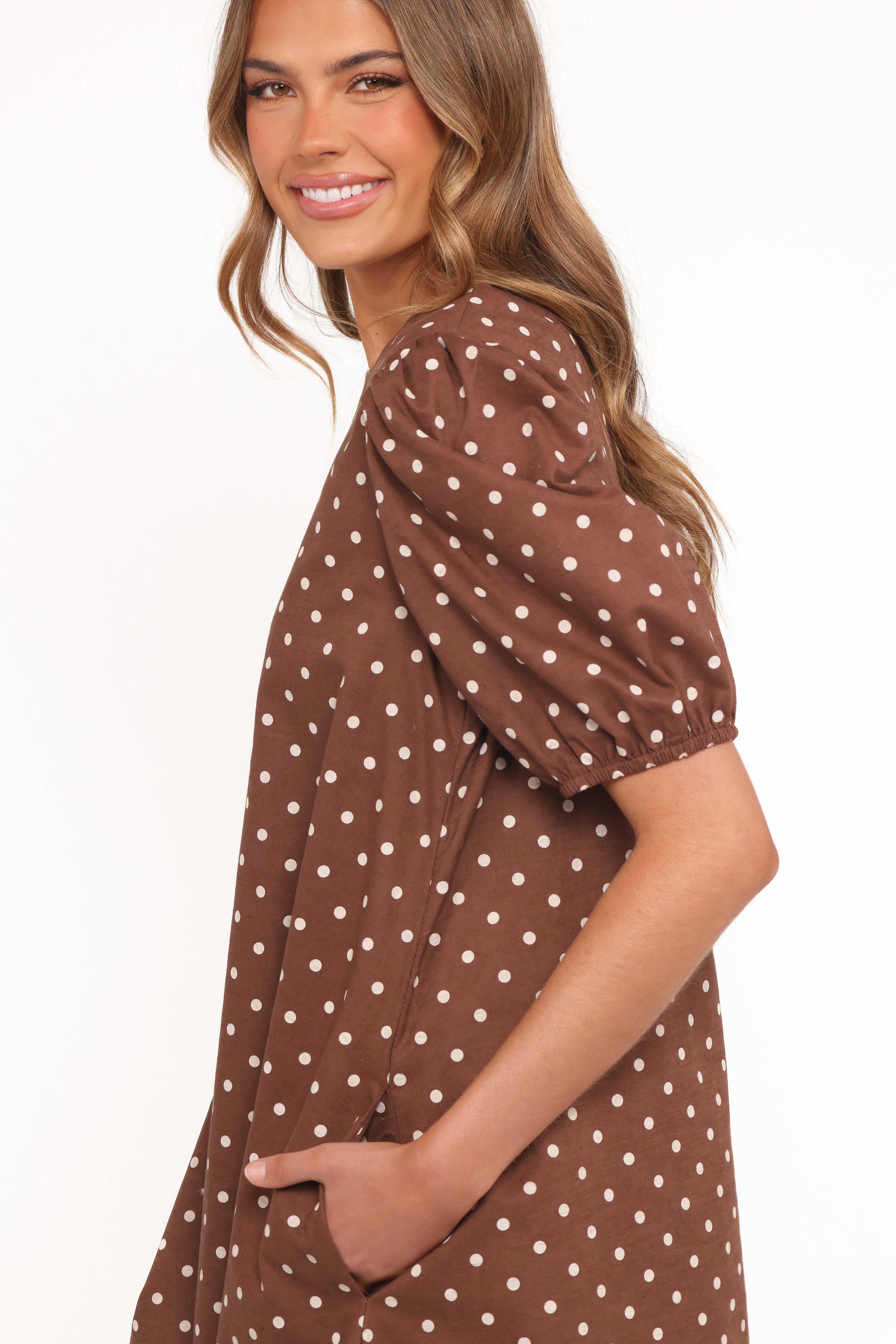 Women’s Polka Dot Puff Sleeve Mini Dress