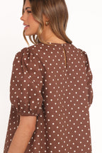 Women’s Polka Dot Puff Sleeve Mini Dress