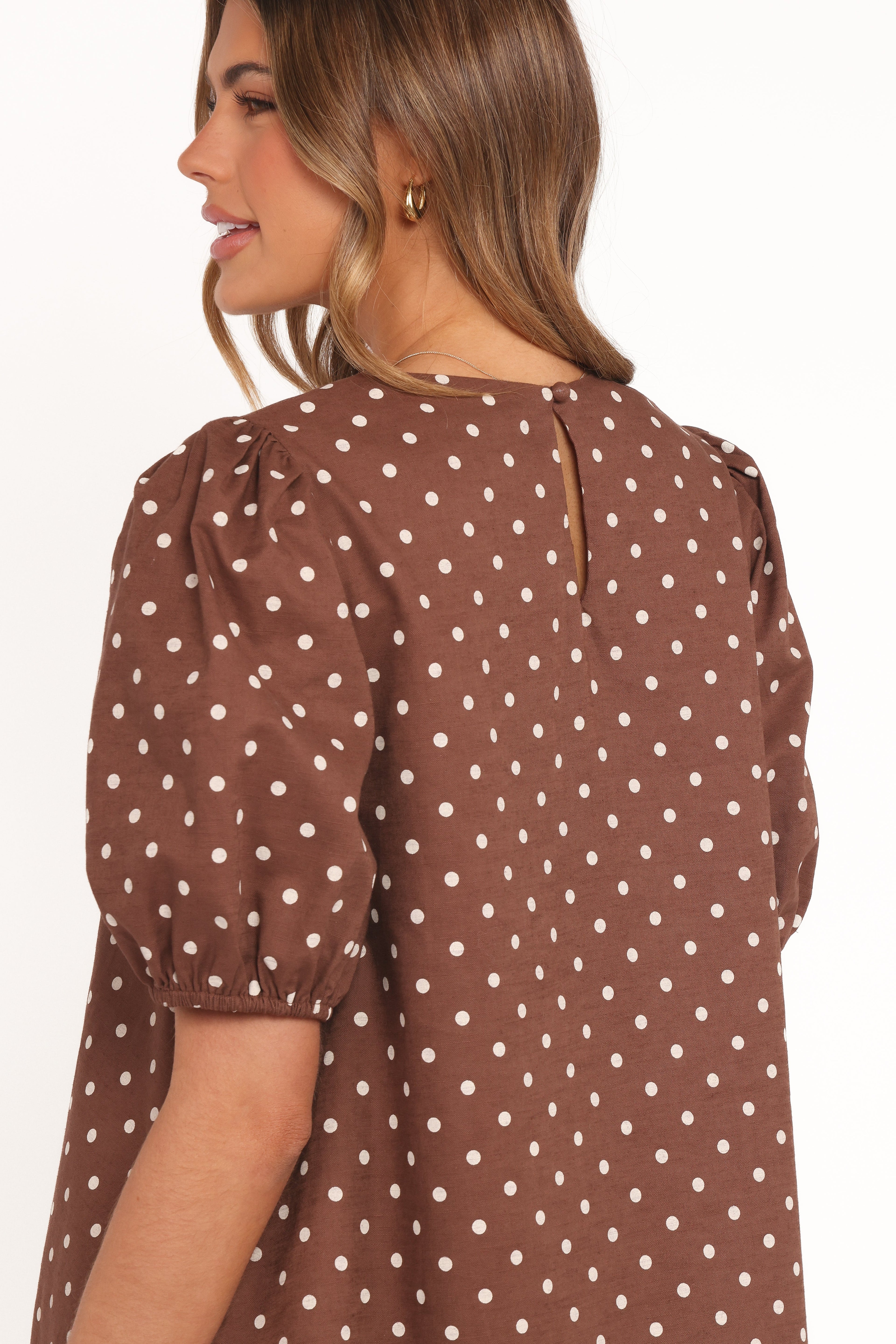 Women’s Polka Dot Puff Sleeve Mini Dress