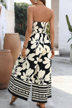 Women’s Printed Strapless Wide Leg Jumpsuit