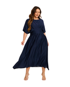 Women’s Round Neck Short Sleeve Maxi Dress