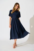 Women’s Round Neck Short Sleeve Maxi Dress