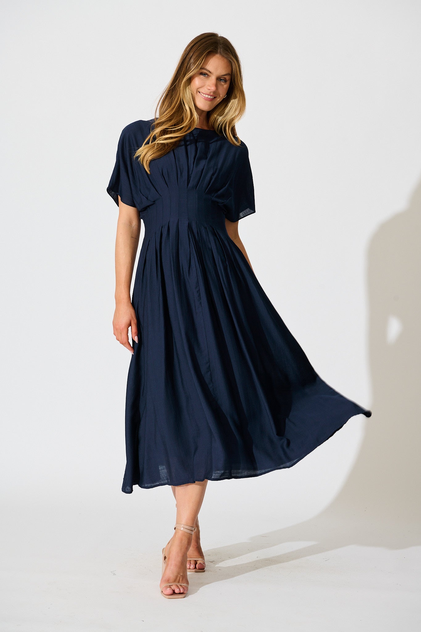Women’s Round Neck Short Sleeve Maxi Dress
