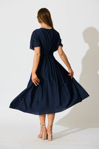 Women’s Round Neck Short Sleeve Maxi Dress