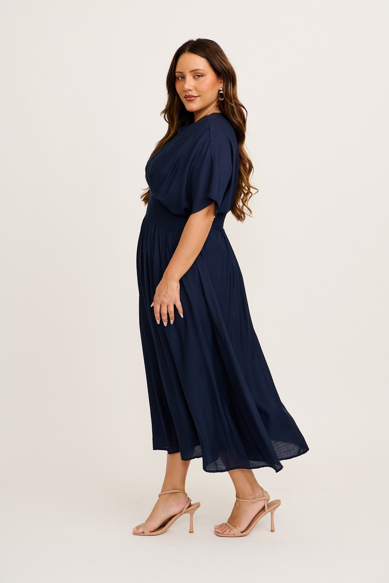 Women’s Round Neck Short Sleeve Maxi Dress