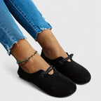 Women’s Rounded Toe Slip-On Flats with Rope Strap Detail