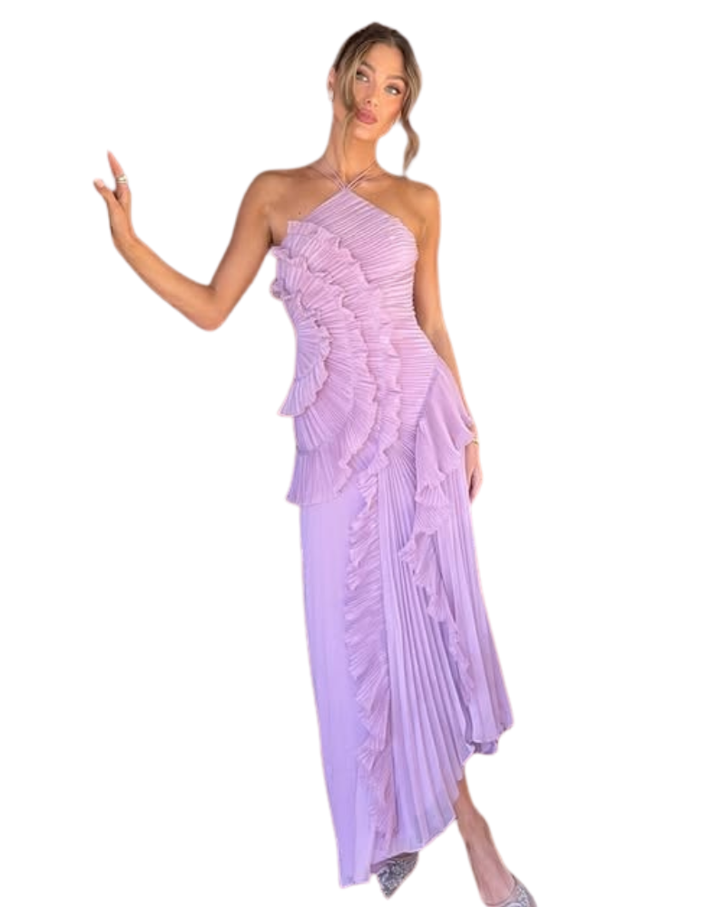 Women’s Ruffled Halter Neck Maxi Dress