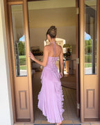 Women’s Ruffled Halter Neck Maxi Dress