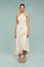 Women’s Ruffled Halter Neck Maxi Dress