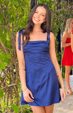 Women’s Satin Tie-Strap Mini Dress