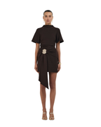 Women’s Short Sleeve Draped Front Mini Dress