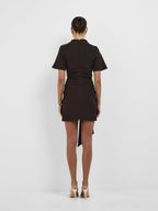 Women’s Short Sleeve Draped Front Mini Dress