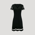 Women’s Short Sleeve V-Neck Mini Dress with Sleeves
