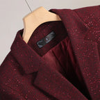 Women’s Single-Button Blazer with Notch Lapel and Flap Pockets