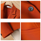 Women’s Single-Button Blazer with Notch Lapel and Front Welt Pockets