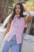 Women’s Sleeveless Button Front Vest Top