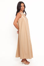 Women’s Sleeveless Contrast Trim Maxi Dress