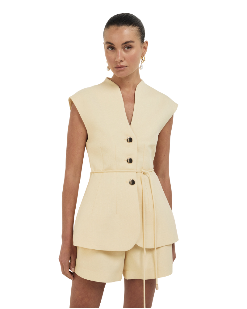 Women’s Sleeveless V-Neck Button-Front Vest Top