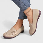 Women’s Round Toe Knot Detail Slip-On Flats with Smooth Upper