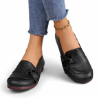 Women’s Round Toe Knot Detail Slip-On Flats with Smooth Upper
