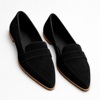Women’s Pointed Toe Slip-On Loafers with Vamp Strap Panel