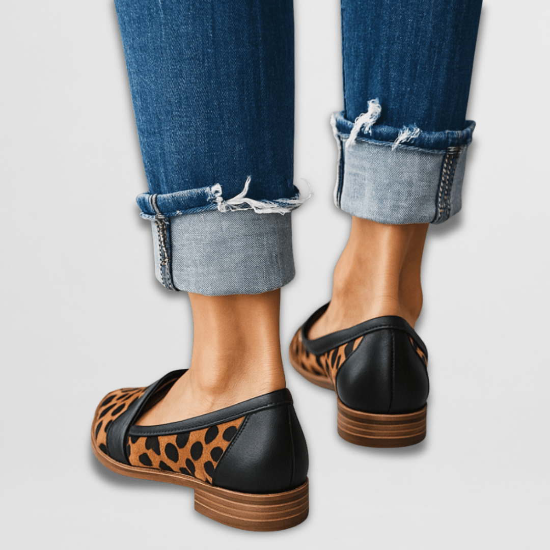 Women’s Pointed Toe Slip-On Loafers with Vamp Strap Panel