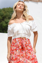 Women’s Smocked Tie-Front Crop Blouse