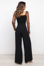Women’s Square Neck Sheer Sleeve Top