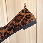 Women’s Square Toe Slip-On Flats with Multi-Tone Spot Pattern