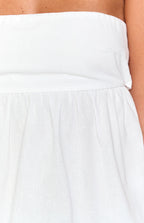 Women’s Strapless Peplum Top with Straight Neckline