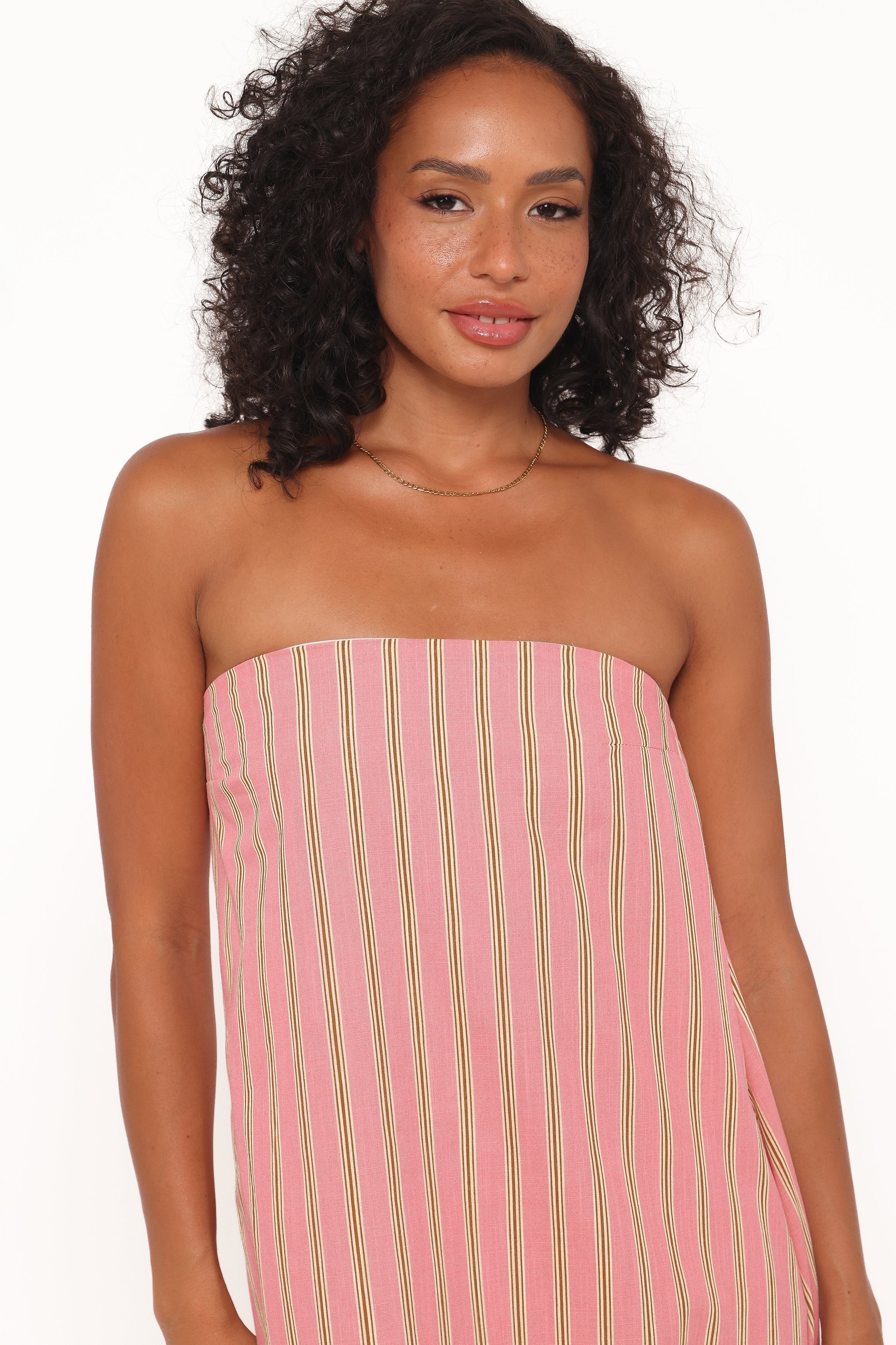 Women’s Strapless Stripe Maxi Dress