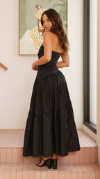 Women’s Strapless Tiered Maxi Dress