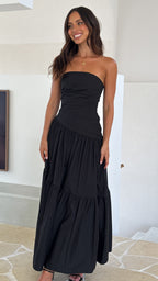 Women’s Strapless Tiered Maxi Dress