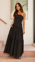 Women’s Strapless Tiered Maxi Dress