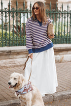 Women’s Striped Long Sleeve Polo Top