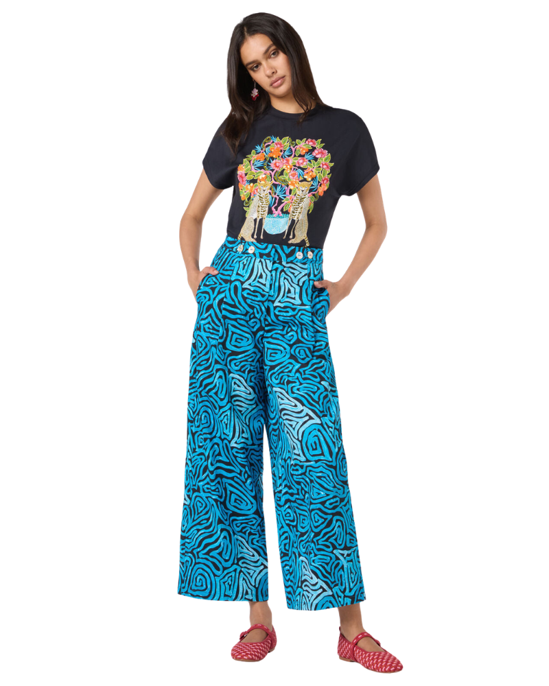 Women’s Swirl Print Wide-Leg Pants