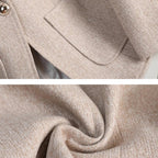 Women’s Textured Single-Button Blazer with Notch Lapel and Patch Pockets
