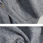 Women’s Textured Single-Button Blazer with Notch Lapel and Patch Pockets