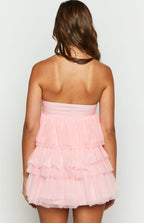 Women’s Tiered Tulle Strapless Mini Dress