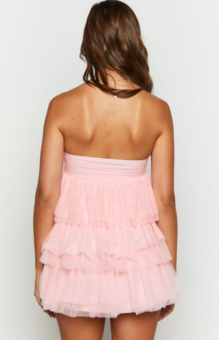 Women’s Tiered Tulle Strapless Mini Dress